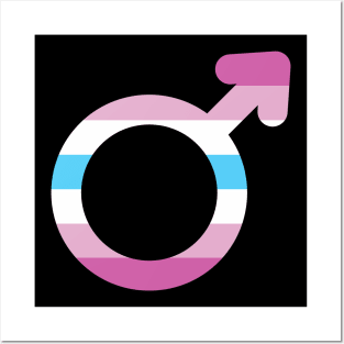 Femboy Male Gender Symbol with Femboy Striped Flag Posters and Art